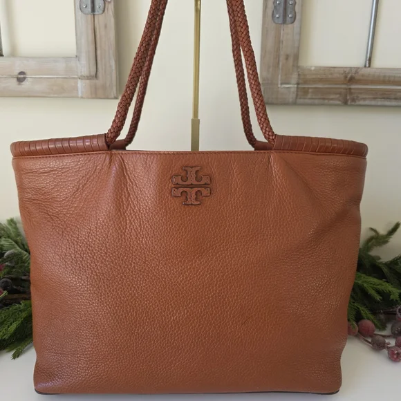 Tory Burch Brown Leather Tote Bag - Picture 2 of 13